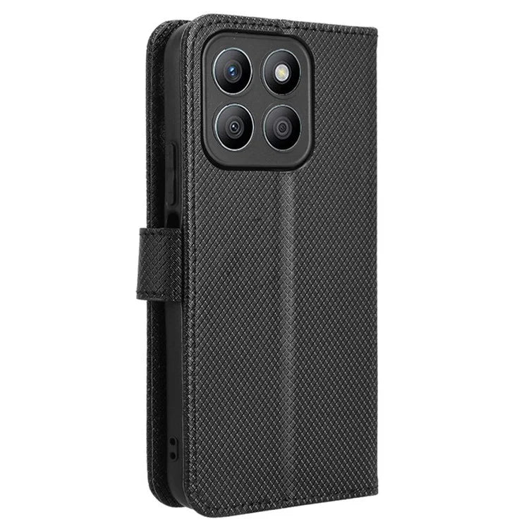 For Honor X8b 4G Cell Phone Case Wallet Leather Cover Diamond Texture Shockproof Shell