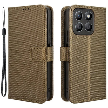 For Honor X8b 4G Cell Phone Case Wallet Leather Cover Diamond Texture Shockproof Shell