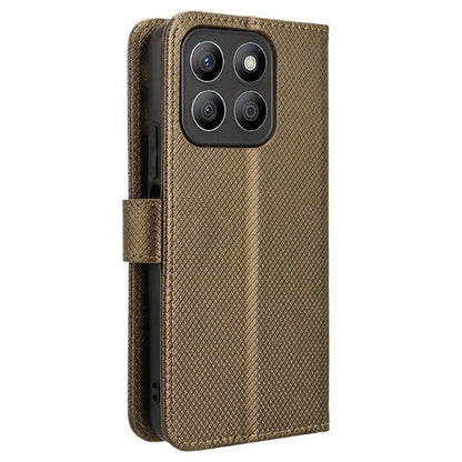 For Honor X8b 4G Cell Phone Case Wallet Leather Cover Diamond Texture Shockproof Shell