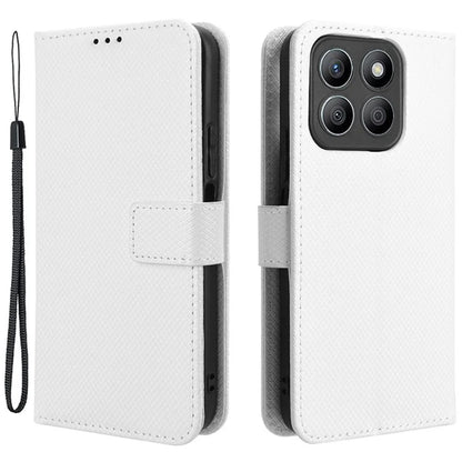 For Honor X8b 4G Cell Phone Case Wallet Leather Cover Diamond Texture Shockproof Shell
