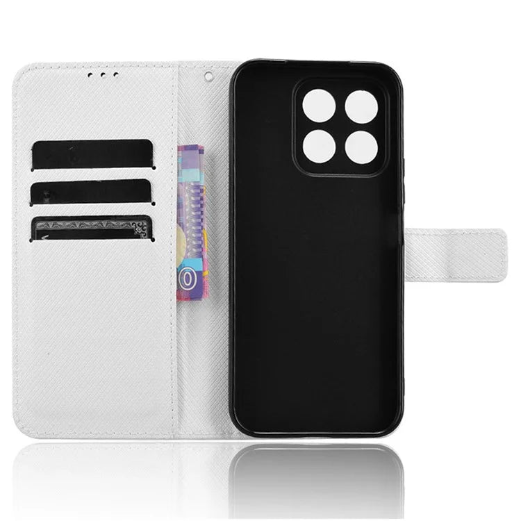 For Honor X8b 4G Cell Phone Case Wallet Leather Cover Diamond Texture Shockproof Shell