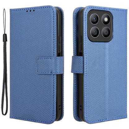 For Honor X8b 4G Cell Phone Case Wallet Leather Cover Diamond Texture Shockproof Shell