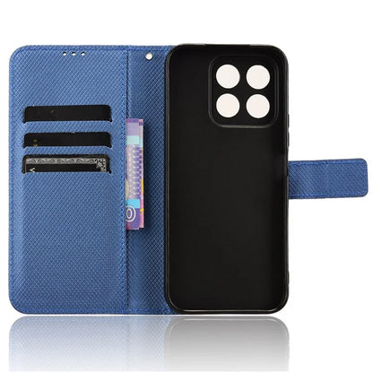 For Honor X8b 4G Cell Phone Case Wallet Leather Cover Diamond Texture Shockproof Shell