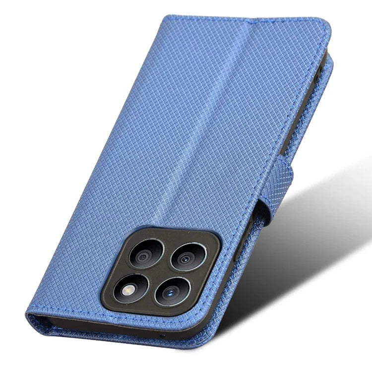For Honor X8b 4G Cell Phone Case Wallet Leather Cover Diamond Texture Shockproof Shell