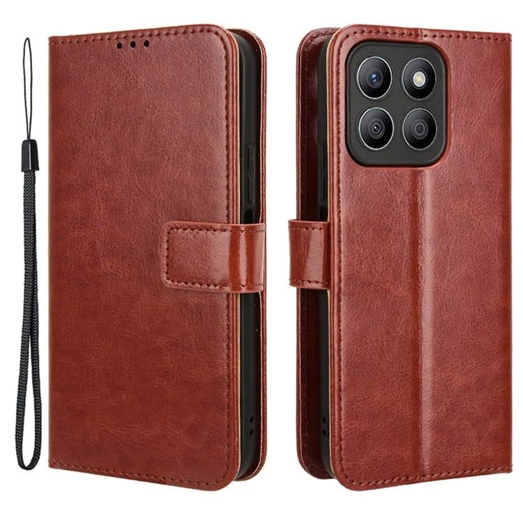 For Honor X8b 4G Cell Phone Case Magnetic Clasp Leather Protective Cover with Wallet Stand