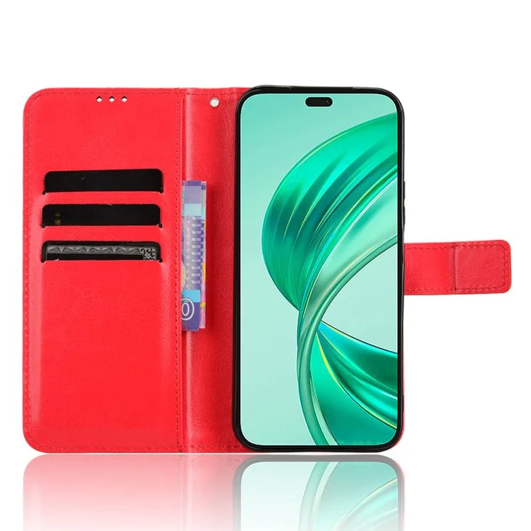 For Honor X8b 4G Cell Phone Case Magnetic Clasp Leather Protective Cover with Wallet Stand