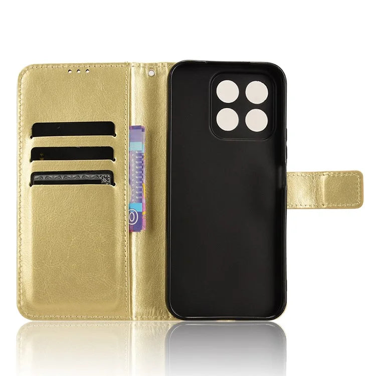 For Honor X8b 4G Cell Phone Case Magnetic Clasp Leather Protective Cover with Wallet Stand