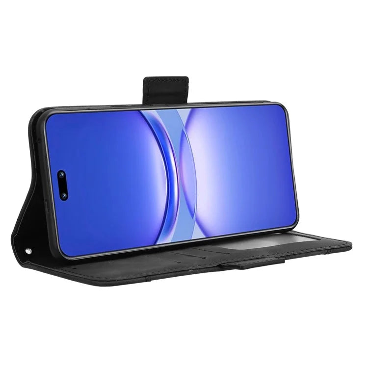 For Huawei nova 12 5G Case Anti-Scratch PU Leather Phone Shell Stand Multiple Card Slots Cover