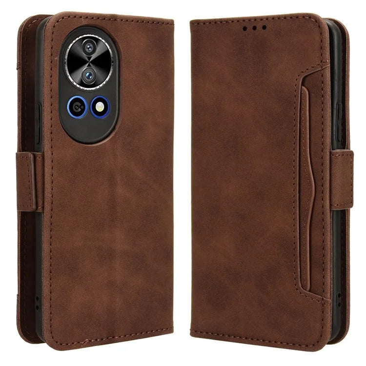 For Huawei nova 12 5G Case Anti-Scratch PU Leather Phone Shell Stand Multiple Card Slots Cover