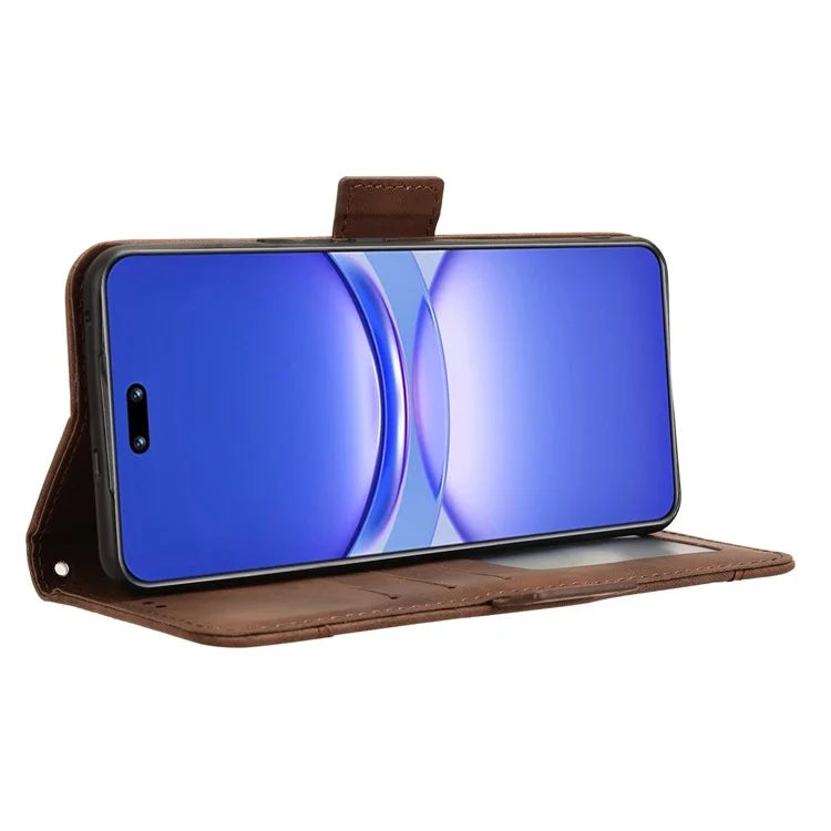 For Huawei nova 12 5G Case Anti-Scratch PU Leather Phone Shell Stand Multiple Card Slots Cover