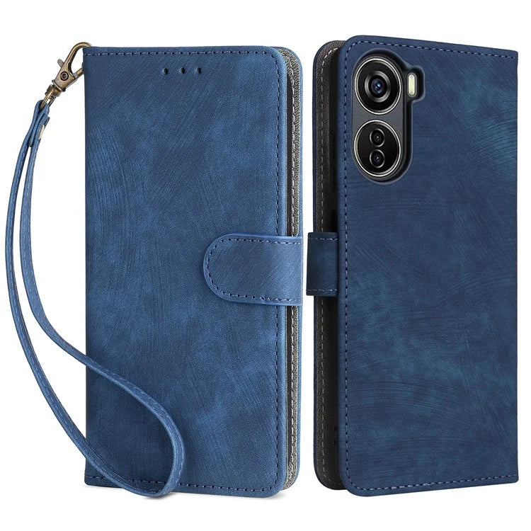 For ZTE Blade V41 Vita 5G / Axon 40 Lite / Blade V40 Design / V50 Design 5G / nubia Neo 5G Leather Case Phone Cover RFID Blocking