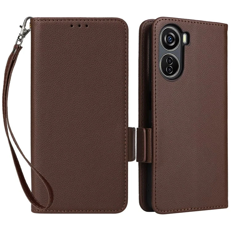 For ZTE Blade V41 Vita 5G / Axon 40 Lite / Blade V40 Design / V50 Design 5G / nubia Neo 5G Case Wallet Phone Cover Litchi Texture