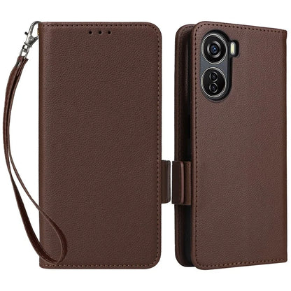 For ZTE Blade V41 Vita 5G / Axon 40 Lite / Blade V40 Design / V50 Design 5G / nubia Neo 5G Case Wallet Phone Cover Litchi Texture