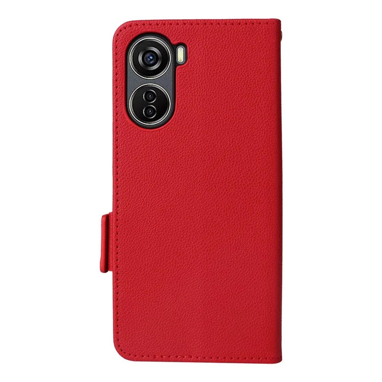 For ZTE Blade V41 Vita 5G / Axon 40 Lite / Blade V40 Design / V50 Design 5G / nubia Neo 5G Case Wallet Phone Cover Litchi Texture