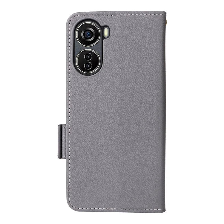For ZTE Blade V41 Vita 5G / Axon 40 Lite / Blade V40 Design / V50 Design 5G / nubia Neo 5G Case Wallet Phone Cover Litchi Texture