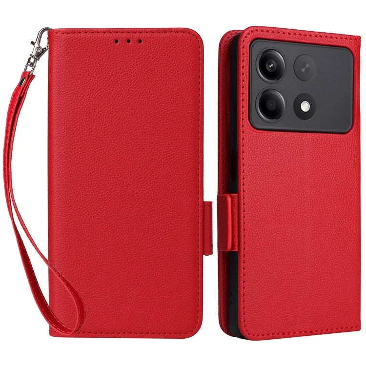 For Xiaomi Redmi Note 13R Pro 5G / Poco X6 Neo 5G Phone Case PU Leather Card Slots Magnetic Closure Cover Full Protection
