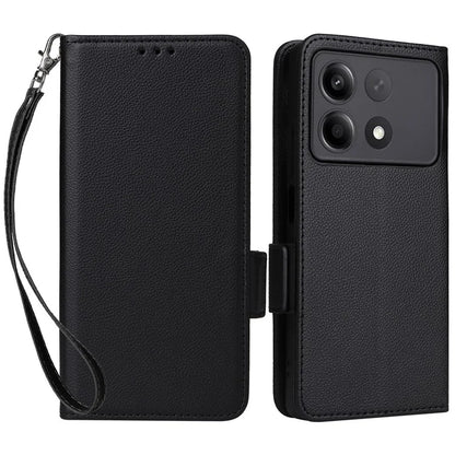 For Xiaomi Redmi Note 13R Pro 5G / Poco X6 Neo 5G Phone Case PU Leather Card Slots Magnetic Closure Cover Full Protection