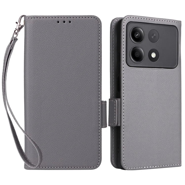 For Xiaomi Redmi Note 13R Pro 5G / Poco X6 Neo 5G Phone Case PU Leather Card Slots Magnetic Closure Cover Full Protection