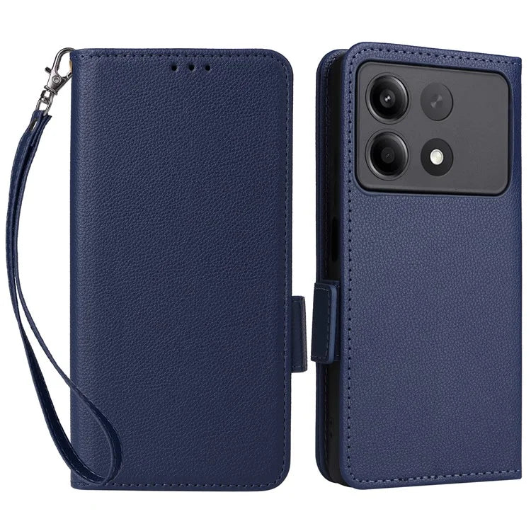 For Xiaomi Redmi Note 13R Pro 5G / Poco X6 Neo 5G Phone Case PU Leather Card Slots Magnetic Closure Cover Full Protection
