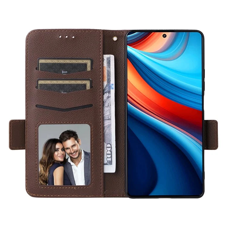 For Xiaomi Redmi Note 13R Pro 5G / Poco X6 Neo 5G Phone Case PU Leather Card Slots Magnetic Closure Cover Full Protection
