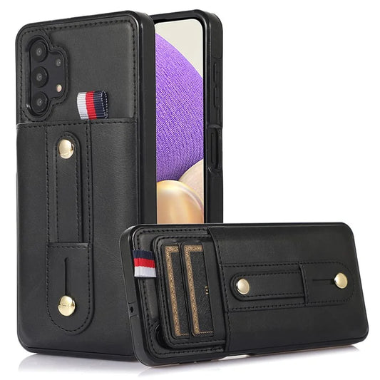For Samsung Galaxy A33 5G Retro Phone Case Card Holder Kickstand Cover