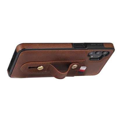 For Samsung Galaxy A73 5G Case Hidden Card Holder Retro PU Leather Coated TPU Phone Cover