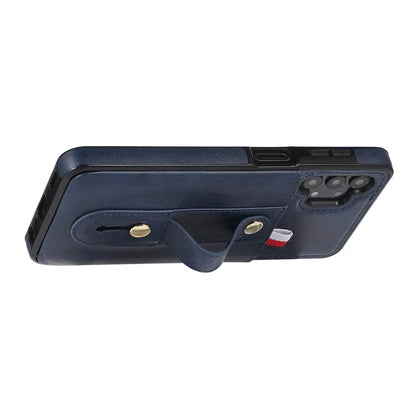 For Samsung Galaxy A73 5G Case Hidden Card Holder Retro PU Leather Coated TPU Phone Cover