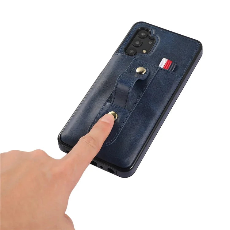 For Samsung Galaxy A73 5G Case Hidden Card Holder Retro PU Leather Coated TPU Phone Cover