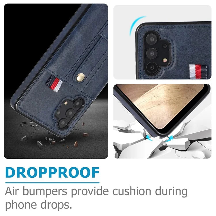 For Samsung Galaxy A73 5G Case Hidden Card Holder Retro PU Leather Coated TPU Phone Cover