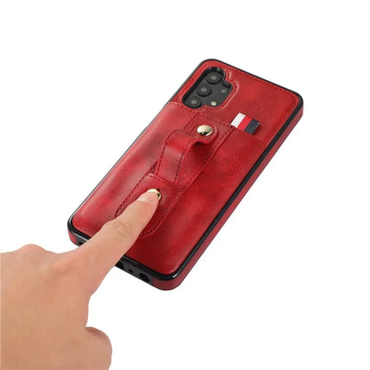 For Samsung Galaxy A73 5G Case Hidden Card Holder Retro PU Leather Coated TPU Phone Cover