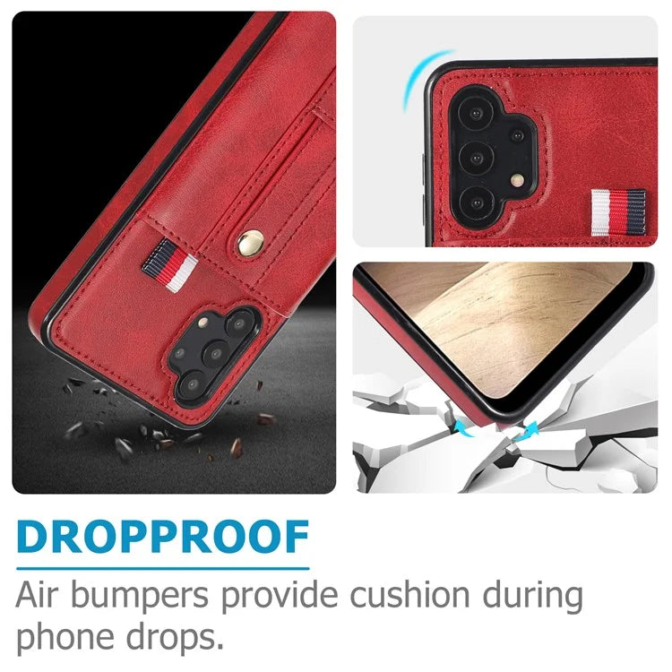For Samsung Galaxy A73 5G Case Hidden Card Holder Retro PU Leather Coated TPU Phone Cover