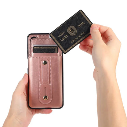 For Samsung Galaxy A73 5G Case Hidden Card Holder Retro PU Leather Coated TPU Phone Cover