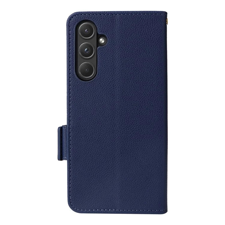 For Samsung Galaxy A55 5G Flip Wallet Leather Case Litchi Texture Phone Cover