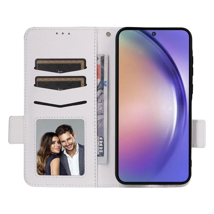 For Samsung Galaxy A55 5G Flip Wallet Leather Case Litchi Texture Phone Cover