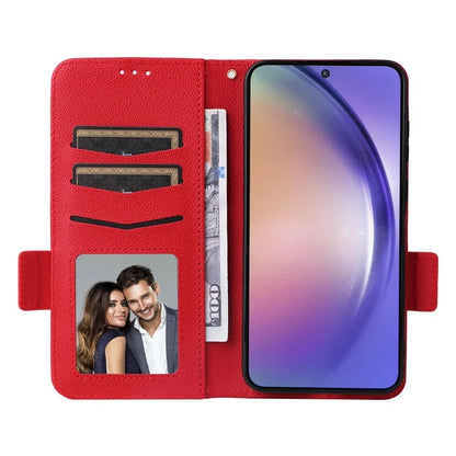 For Samsung Galaxy A55 5G Flip Wallet Leather Case Litchi Texture Phone Cover