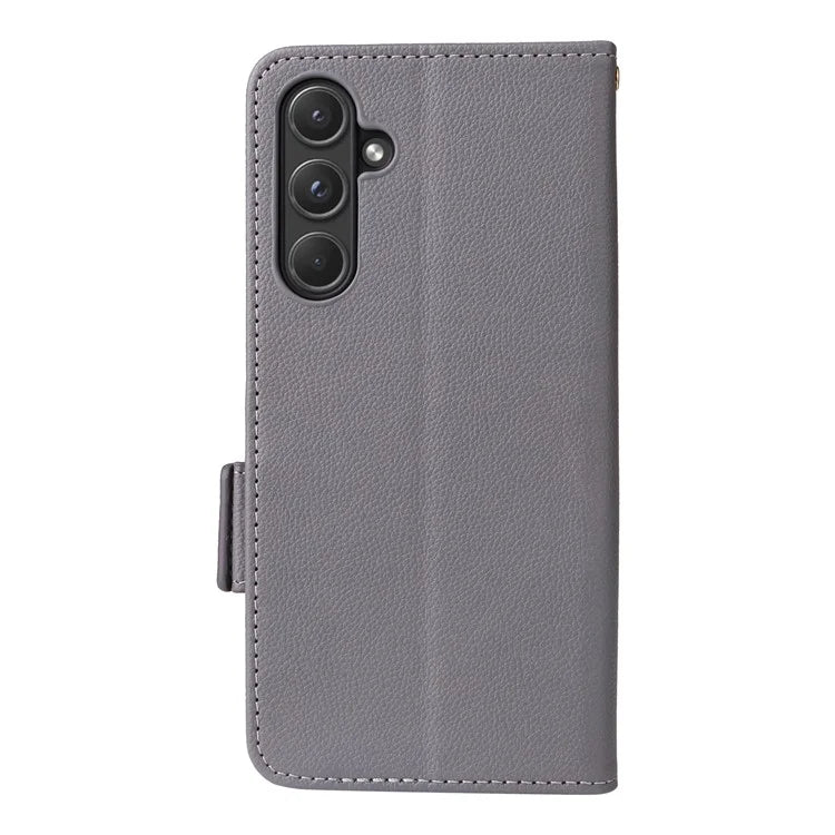 For Samsung Galaxy A55 5G Flip Wallet Leather Case Litchi Texture Phone Cover