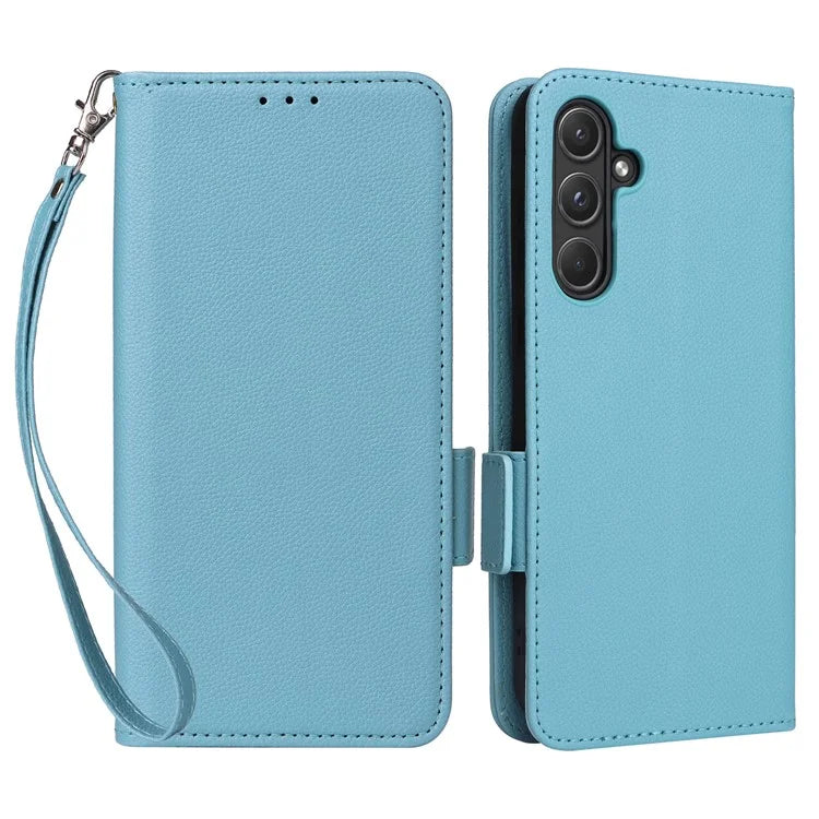 For Samsung Galaxy A55 5G Flip Wallet Leather Case Litchi Texture Phone Cover
