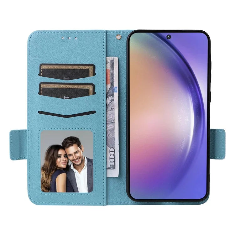 For Samsung Galaxy A55 5G Flip Wallet Leather Case Litchi Texture Phone Cover