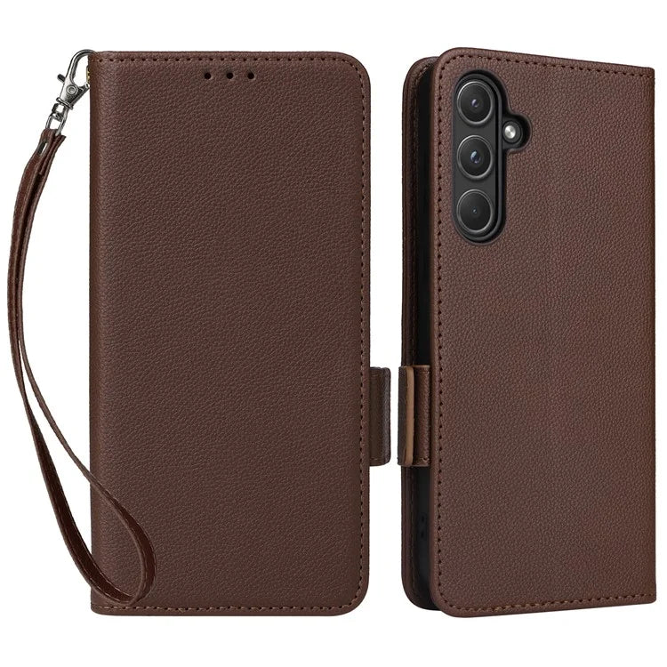For Samsung Galaxy A55 5G Flip Wallet Leather Case Litchi Texture Phone Cover