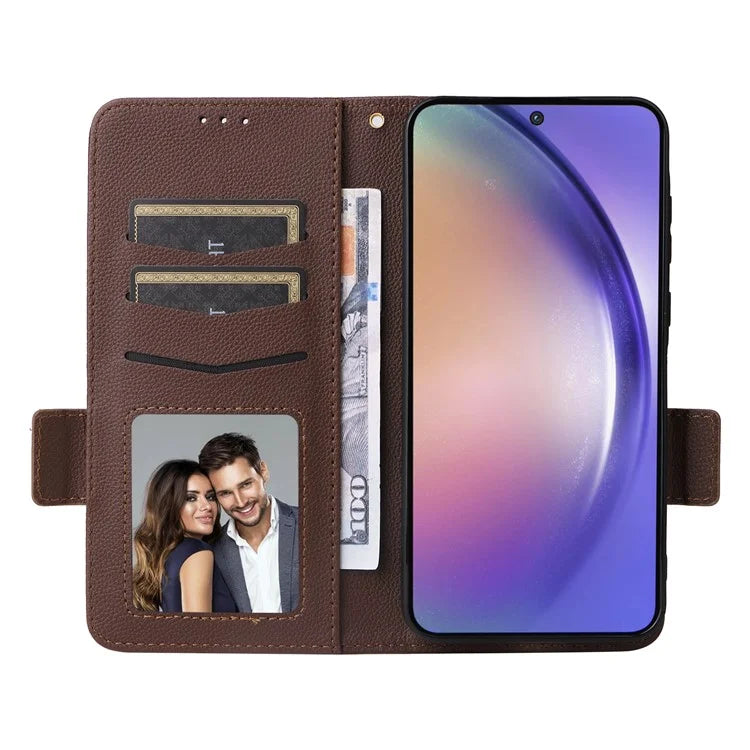 For Samsung Galaxy A55 5G Flip Wallet Leather Case Litchi Texture Phone Cover
