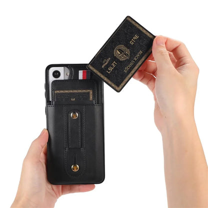 For Samsung Galaxy S21+ 5G Cell Phone Case Retro PU Leather+TPU Cover with Hidden Card Holder