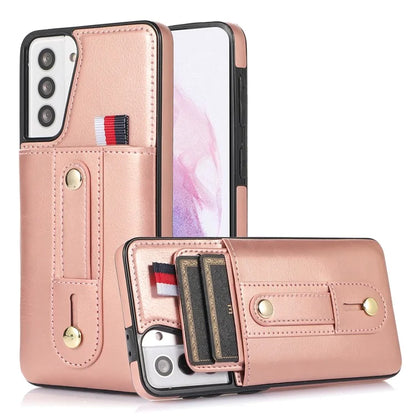 For Samsung Galaxy S21+ 5G Cell Phone Case Retro PU Leather+TPU Cover with Hidden Card Holder