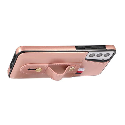 For Samsung Galaxy S21+ 5G Cell Phone Case Retro PU Leather+TPU Cover with Hidden Card Holder