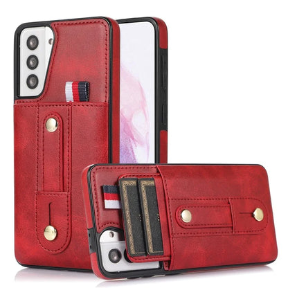 For Samsung Galaxy S21+ 5G Cell Phone Case Retro PU Leather+TPU Cover with Hidden Card Holder