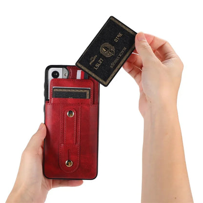For Samsung Galaxy S21+ 5G Cell Phone Case Retro PU Leather+TPU Cover with Hidden Card Holder
