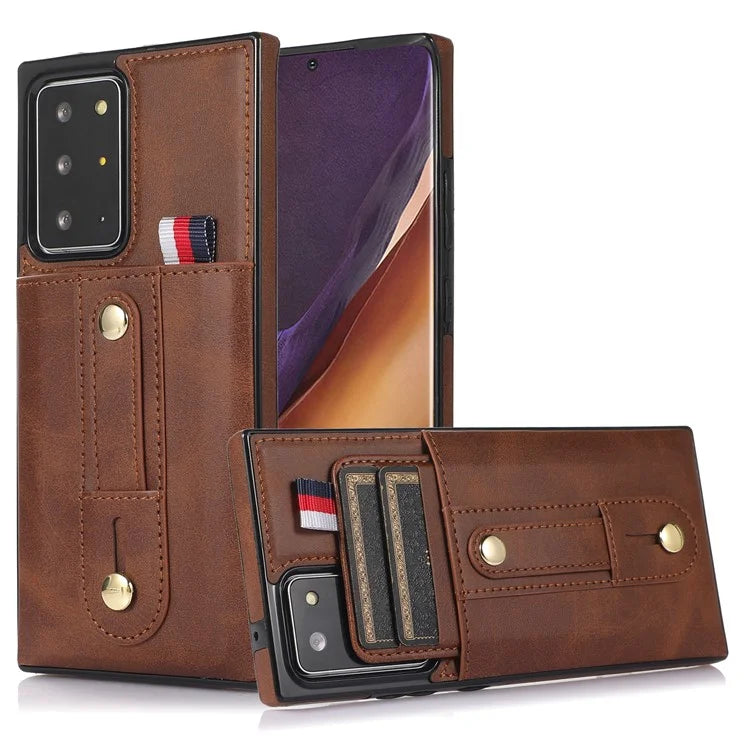 For Samsung Galaxy Note20 Ultra 5G / Note20 Ultra Cell Phone Case Anti-drop Kickstand Cover with Card Holder