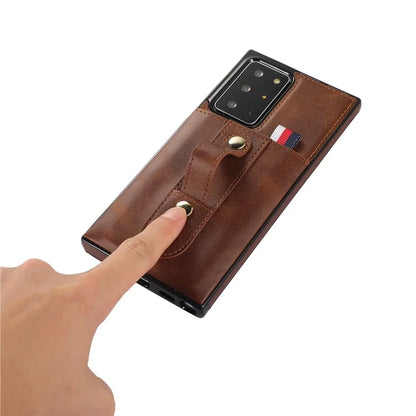 For Samsung Galaxy Note20 Ultra 5G / Note20 Ultra Cell Phone Case Anti-drop Kickstand Cover with Card Holder