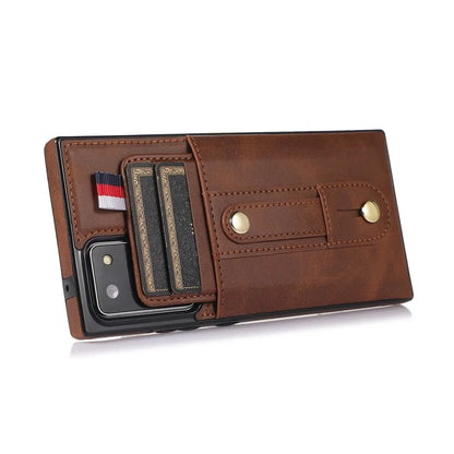 For Samsung Galaxy Note20 Ultra 5G / Note20 Ultra Cell Phone Case Anti-drop Kickstand Cover with Card Holder