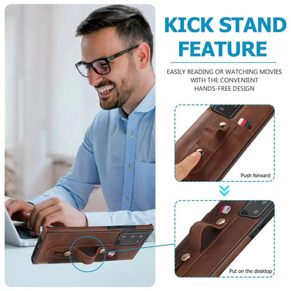 For Samsung Galaxy Note20 Ultra 5G / Note20 Ultra Cell Phone Case Anti-drop Kickstand Cover with Card Holder