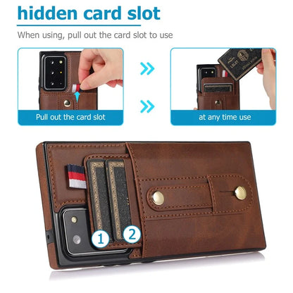 For Samsung Galaxy Note20 Ultra 5G / Note20 Ultra Cell Phone Case Anti-drop Kickstand Cover with Card Holder